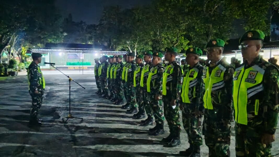 Giliran Kodim 1620/Loteng Lakukan Patroli Aman Malam Hari