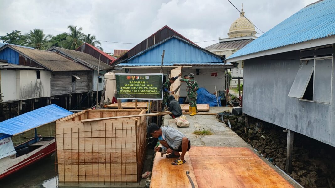 Progres Pembangunan Program Manunggal Air TMMD Ke-129 di Desa Umbele