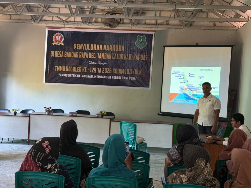 Penyuluhan Bahaya Narkoba dalam TMMD Reguler Ke-129 oleh Polres dan Kodim