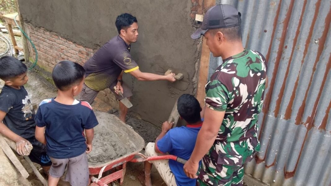 Satgas TMMD Ke-129 Terus Lanjutkan Plesteran RTLH di Bone