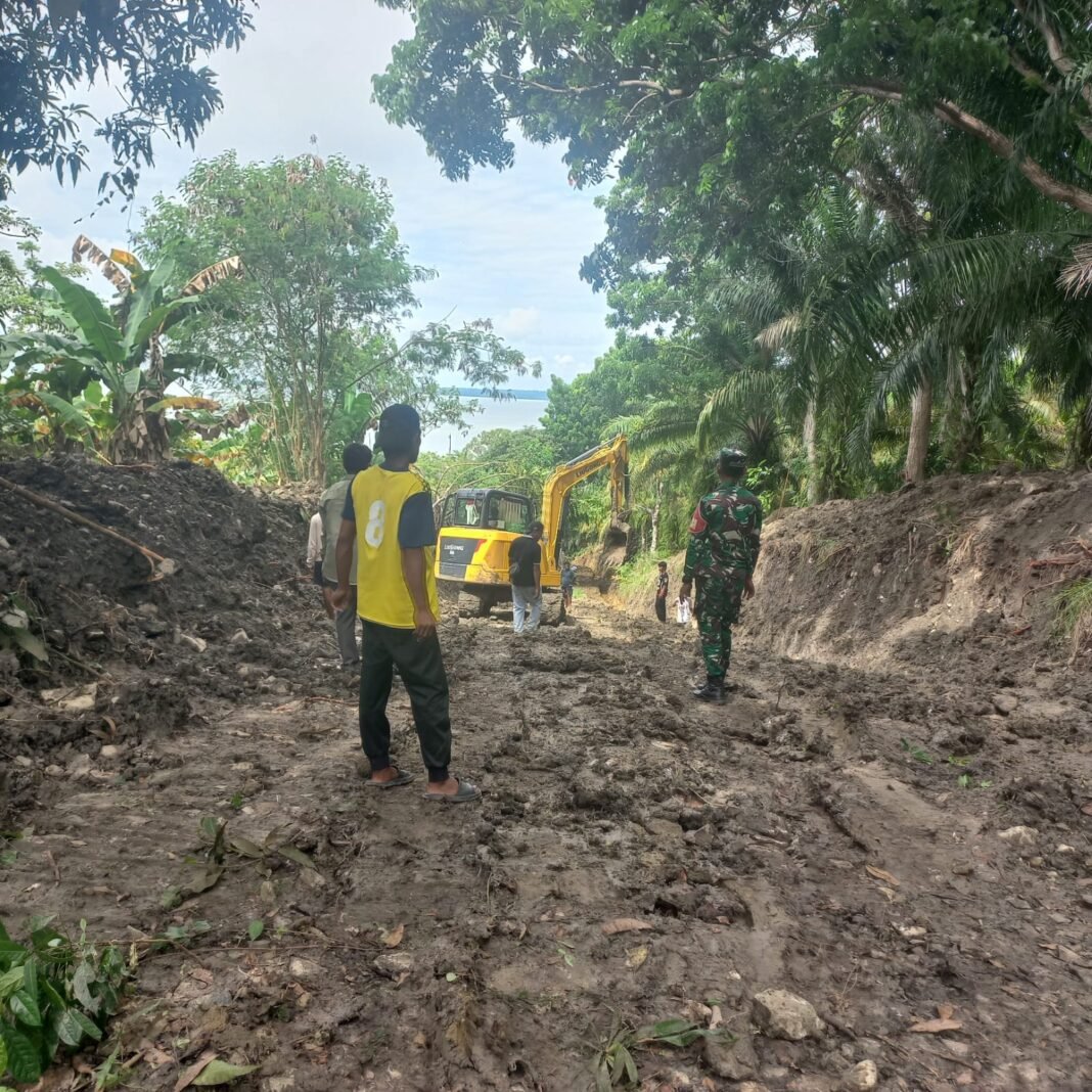 Pembangunan Jalan TMMD ke-129: Sinergi Masyarakat dan Satgas di Desa Liang Bunyu