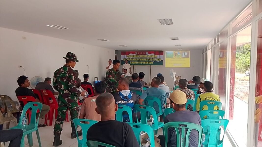 TMMD Ke-129 Kodim 0114/Aceh Jaya Dorong Peran Aktif Masyarakat Perangi Narkoba