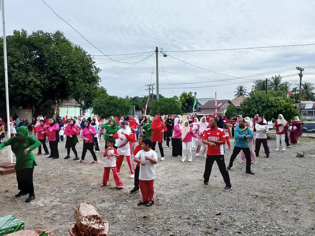 Koramil 05/Panga Ikuti Senam Sehat dan Cek Kesehatan Bersama Lintas Sektor