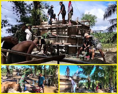 Jembatan Perintis Cibubukan Terus Dikerjakan, TNI dan Warga Perkuat Konstruksi
