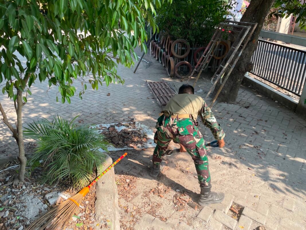 Satgas TMMD ke-129 Berikan Sentuhan Baru pada SDN Kesongo 1 di Bojonegoro