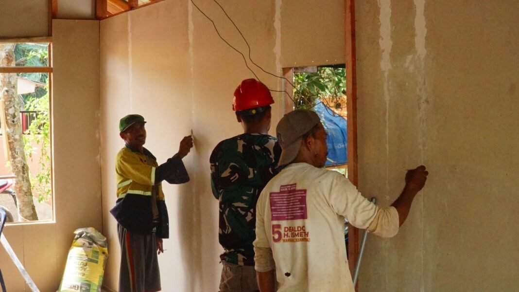 Program TMMD Satgas dan Masyarakat, Perbaikan Dinding Kalsibut untuk Hunian yang Layak