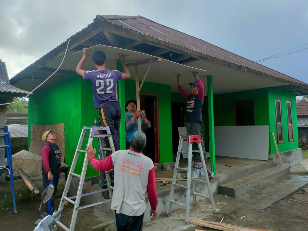 Satgas TMMD Ke-129 Kodim 1626/Bangli menggenjot Rehabilitasi RTLH Wayan Pasta