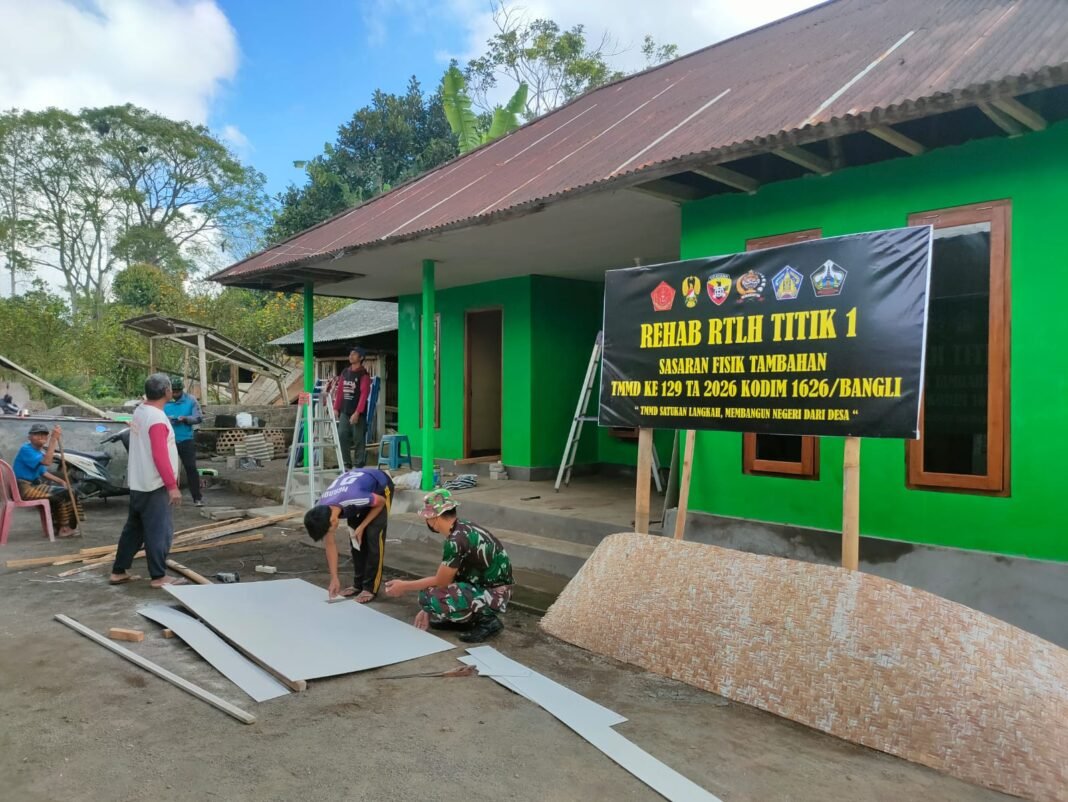 TMMD Ke-129: Komitmen TNI dalam Rehabilitasi RTLH di Bangli