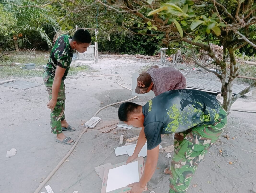 Rumah Pak Ardiansyah Kini Terlihat Lebih Baik, Satgas TMMD 129 Kodim 0413/Bangka Terus Berupaya