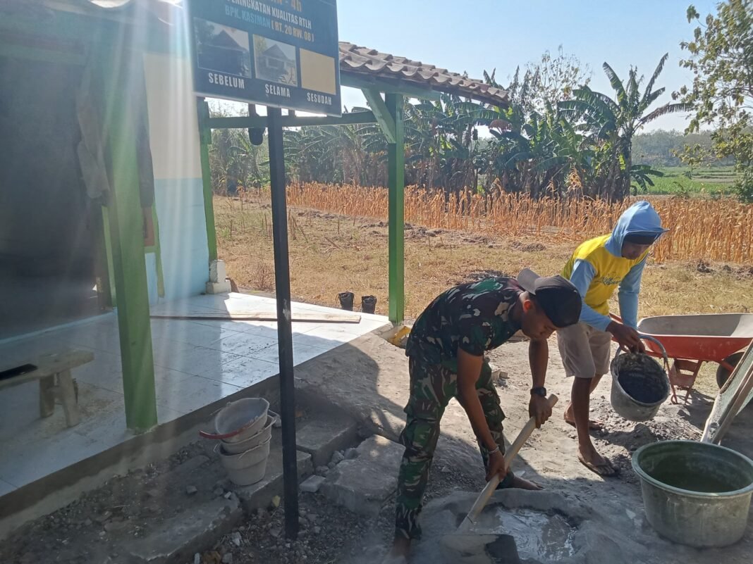 Kodim 0813/Bojonegoro Lanjutkan Pembangunan RTLH Bapak Kasiman