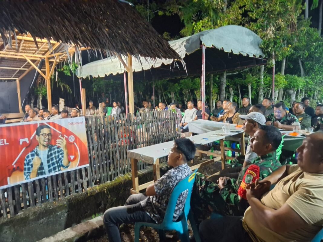 Kebersamaan di Nobar Piala Dunia 2026: TMMD Ke-129 Rayakan Spirit Komunitas di Lhok Panah