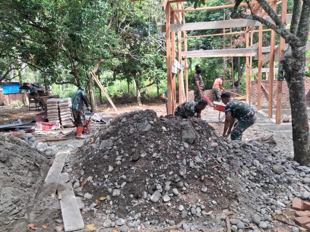 TMMD Ke-129 Kodim 0102/Pidie Tampilkan Pen progress RTLH, Mencapai 35 Persen
