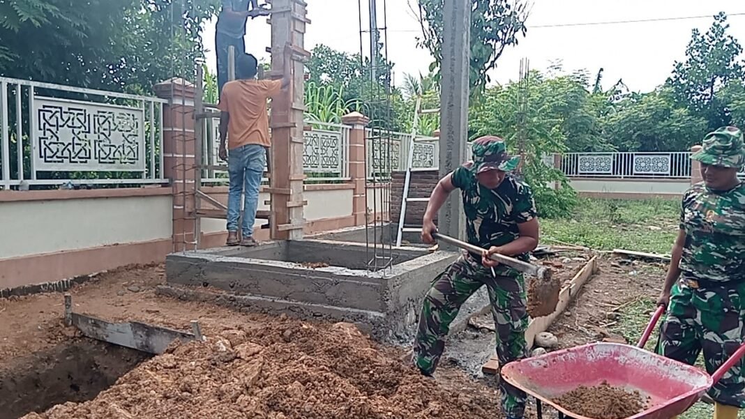 TNI Berikan Solusi Sanitasi Melalui Program TMMD di TPU Blang Cot