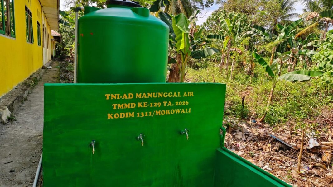 Pembangunan Program Manunggal Air Bersih TMMD ke-129 Kodim 1311/Morowali Selesai, SDN Umbele Kini Dapat Air Bersih