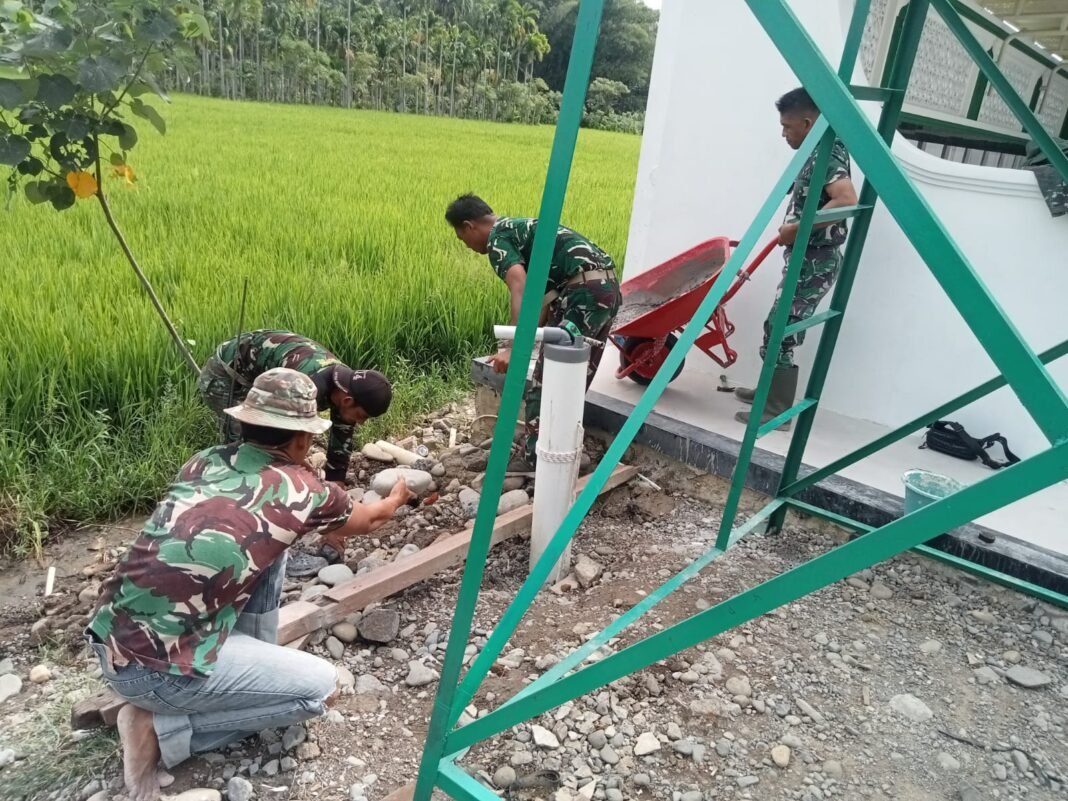 Pembangunan Masjid Al Furqan: Satgas TMMD Ke-129 Hadirkan Fasilitas Wudhu