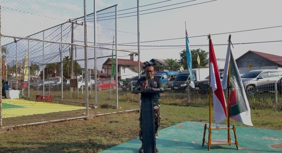 Semangat Persatuan Lewat Olahraga, Kasi Pers Resmi Buka Turnamen Bola Voli Danbrigif TP 32 Cup ke-1.
