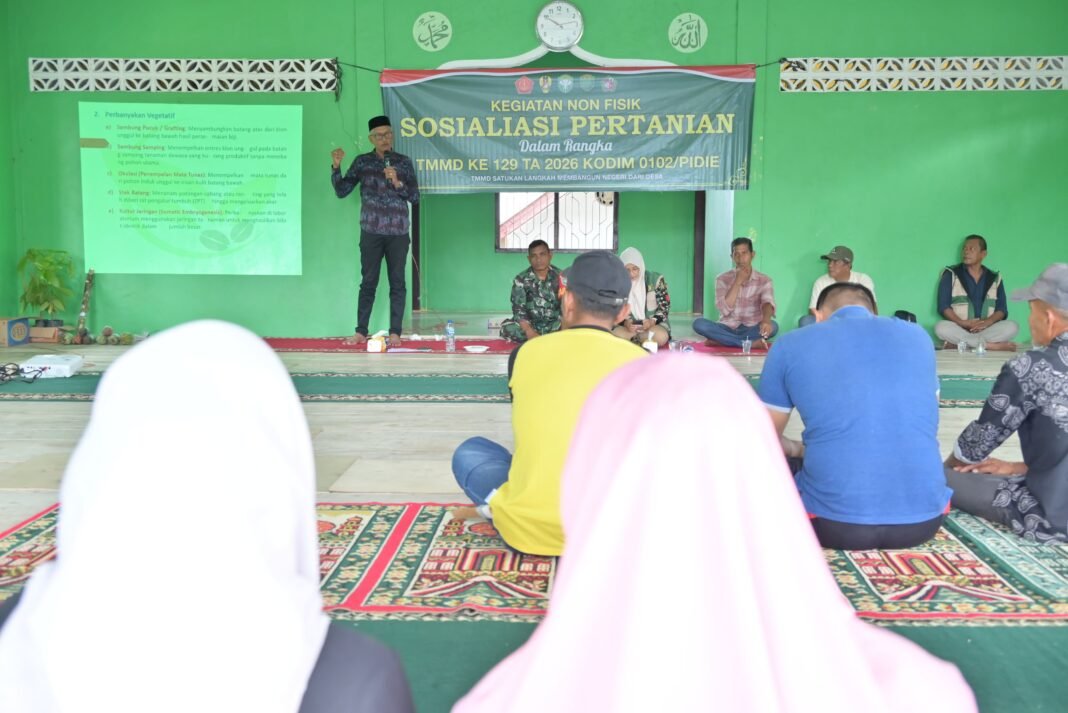 Satgas TMMD dan Dinas Pertanian Tingkatkan Kompetensi Petani Lhok Panah Lewat Penyuluhan