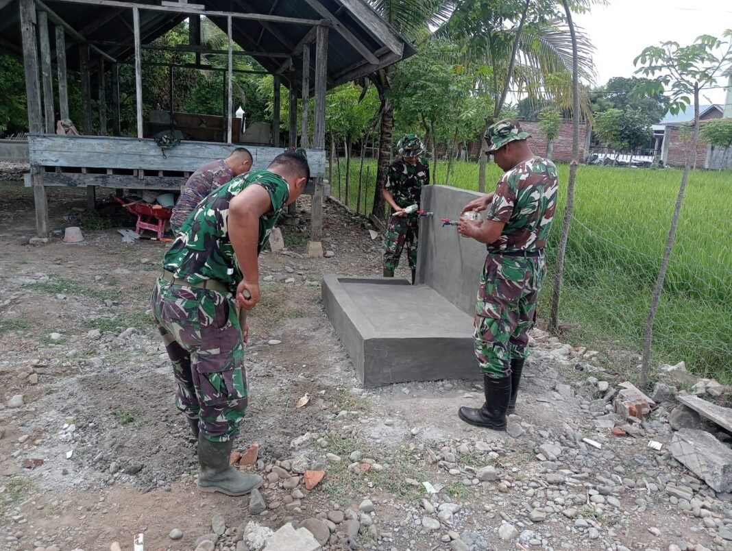 Pembangunan Tempat Wudu di TMMD Ke-129 Kodim 0102/Pidie
