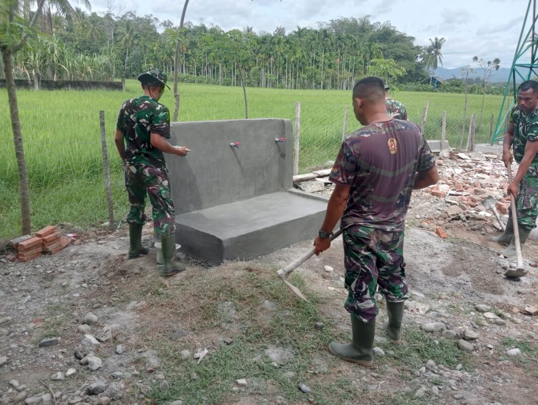Keberhasilan Pembangunan Tempat Wudu di Desa Lhok Panah oleh TMMD Ke-129
