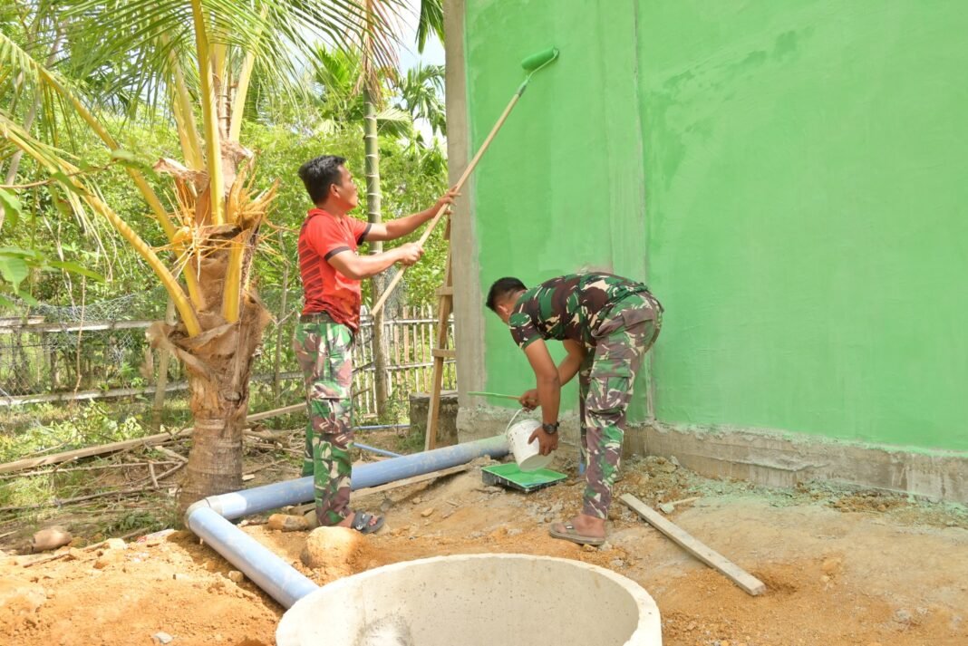 Finalisasi Pembangunan Sarana Air Bersih oleh Satgas TMMD Ke-129