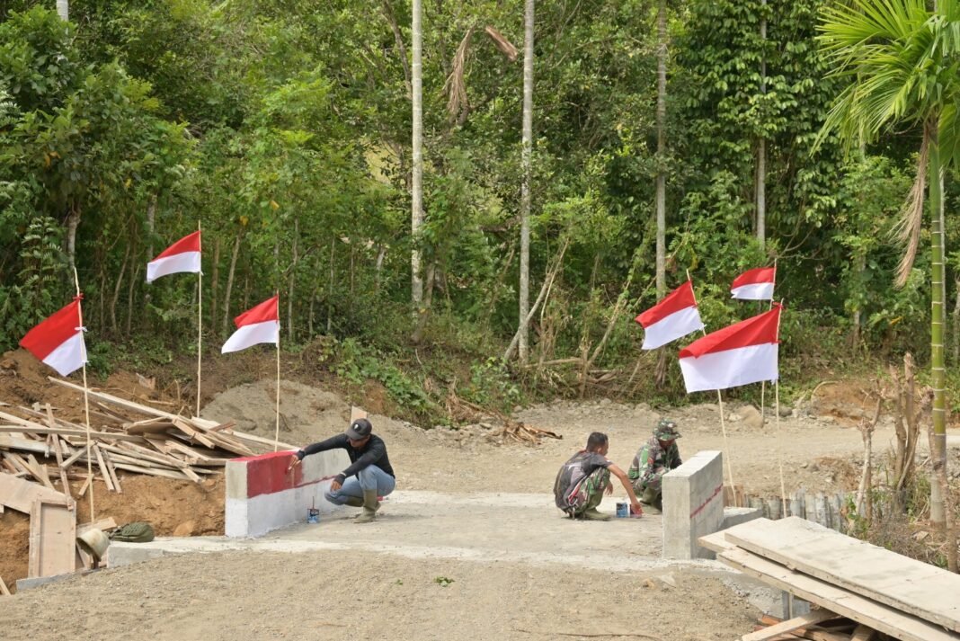 Pembangunan Jembatan Box Culvert dalam Nuansa Merah Putih Menyambut HUT Kemerdekaan