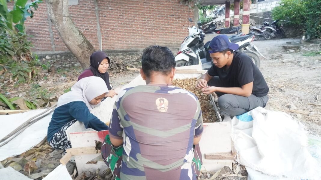 Sinergi Loreng dan Jas Almamater: Satgas TMMD ke-129 Kodim 0812/Lamongan Bersama Mahasiswa KKN Hidupkan Potensi Ekonomi Desa Tlemang Lewat Budidaya Jamur
