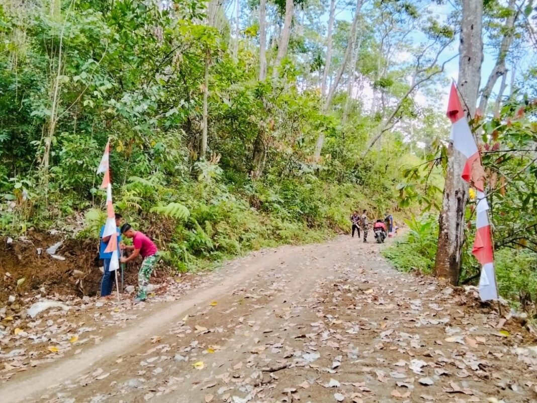 Penutupan TMMD ke-129: Atribut Merah Putih Hiasi Wilayah Desa Pattuku