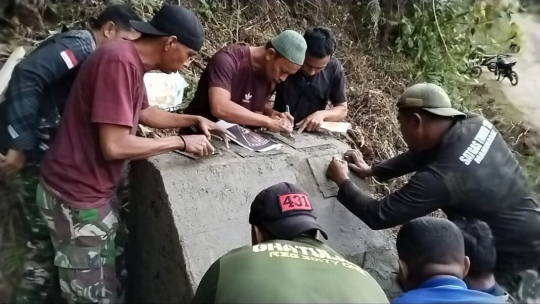 Keberhasilan Proyek TMMD ke-129 Terlihat Melalui Pembuatan Prasasti