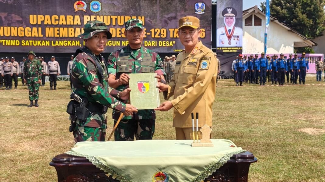 Pembangunan TMMD 129 Resmi Diserahkan kepada Pemkab Lamongan