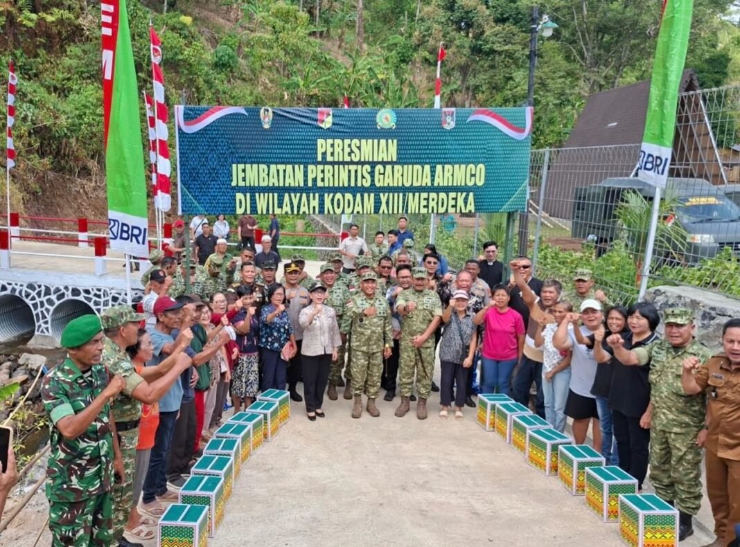 Jembratan Garuda Armco di Desa Lotta Diresmikan, TNI dan Pemerintah Kompak Membangun untuk Rakyat