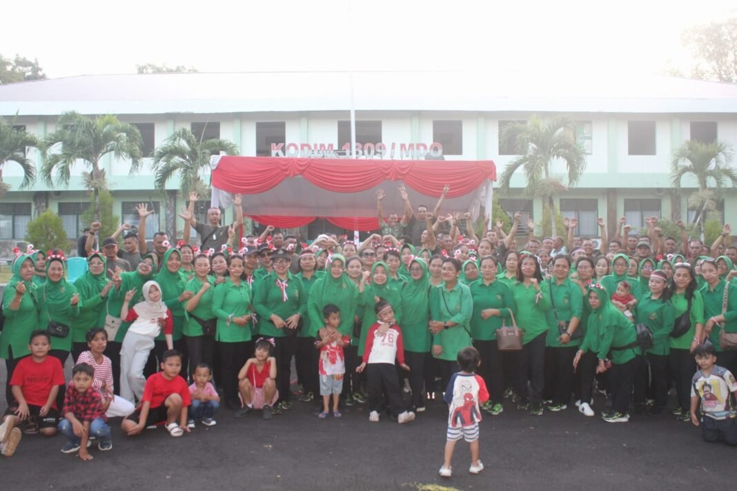 Keluarga Besar Kodim 1309/Manado Menggelar Perlombaan Semarak HUT ke-81 Kemerdekaan RI