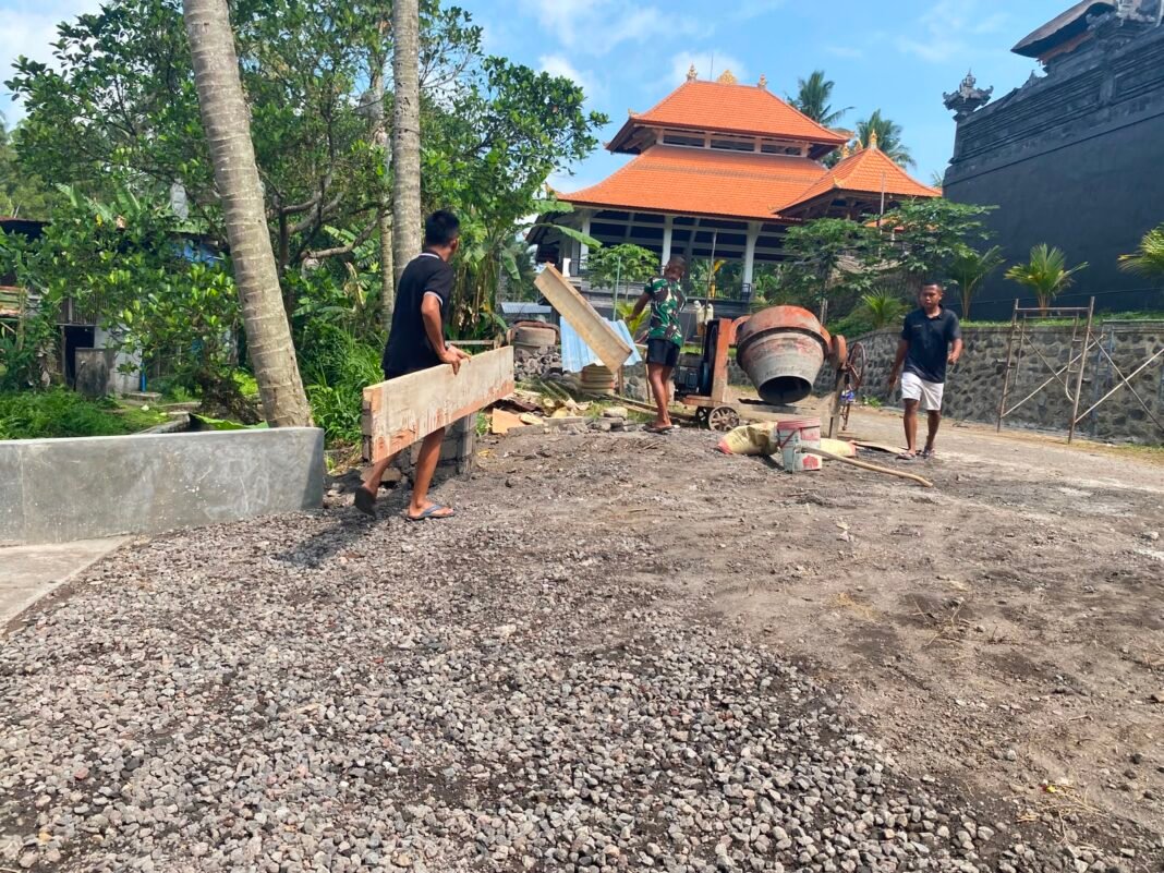 Pembangunan Jembatan Garuda di Desa Tegak Terus Dikebut Kodim Klungkung