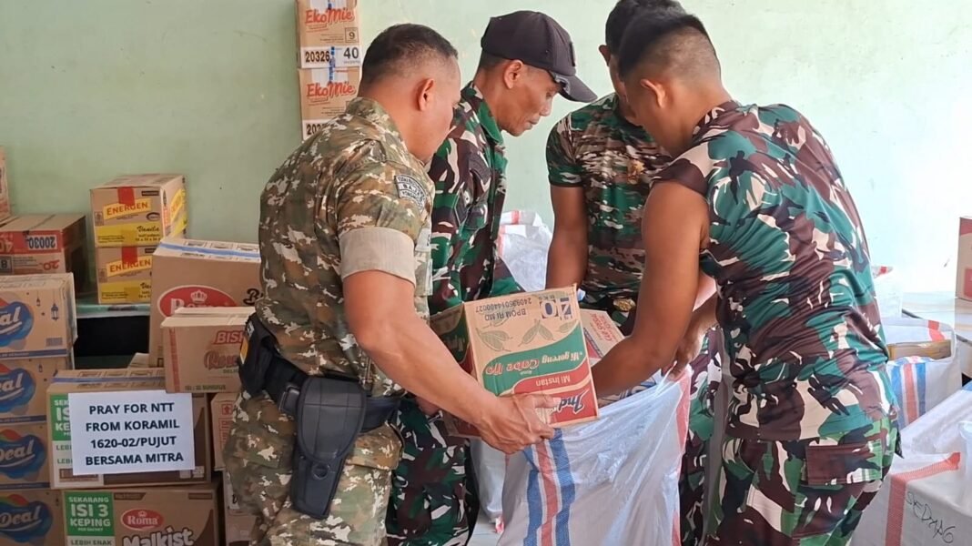 Kodim 1620/Loteng Galang Bantuan, Wujud Kepedulian untuk Korban Gempa NTT