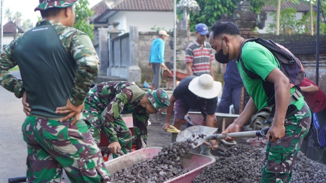 Kolaborasi TNI dan Masyarakat di Getakan Jadi Senjata Ampuh Percepat Pembangunan Jembatan Garuda