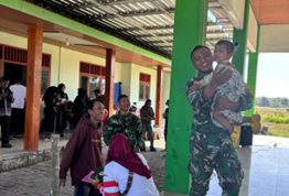 Kegiatan TMMD 129, Diwarnai Keceriaan Anak-Anak di Bojonegoro