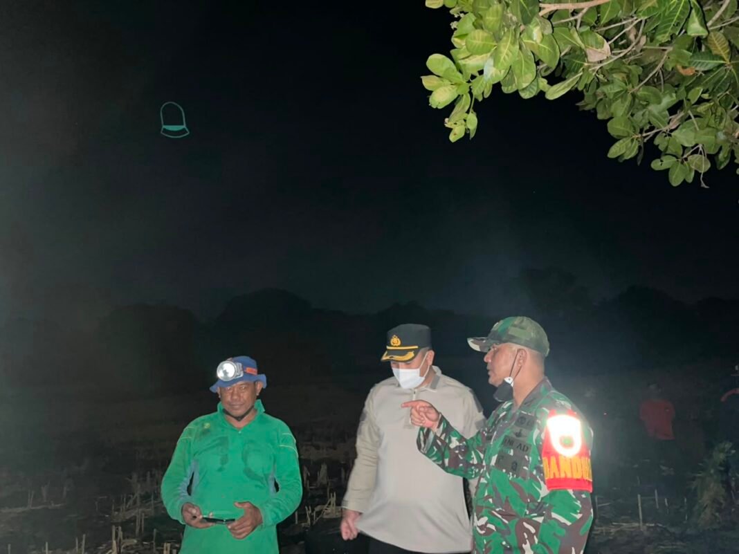 Lahan Terbakar di Sidrap, TNI dan Polri Berupaya Memadamkan Api
