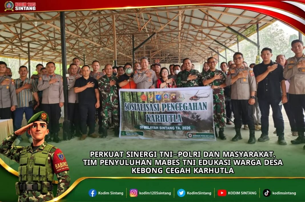 TNI-Polri Rangkul Warga Desa Kebong Sintang dalam Aksi Pencegahan Dini Kebakaran Hutan
