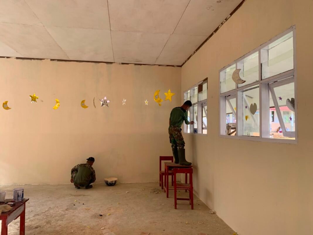 Dukungan Satgas TMMD Ke-129 untuk Sektor Pendidikan