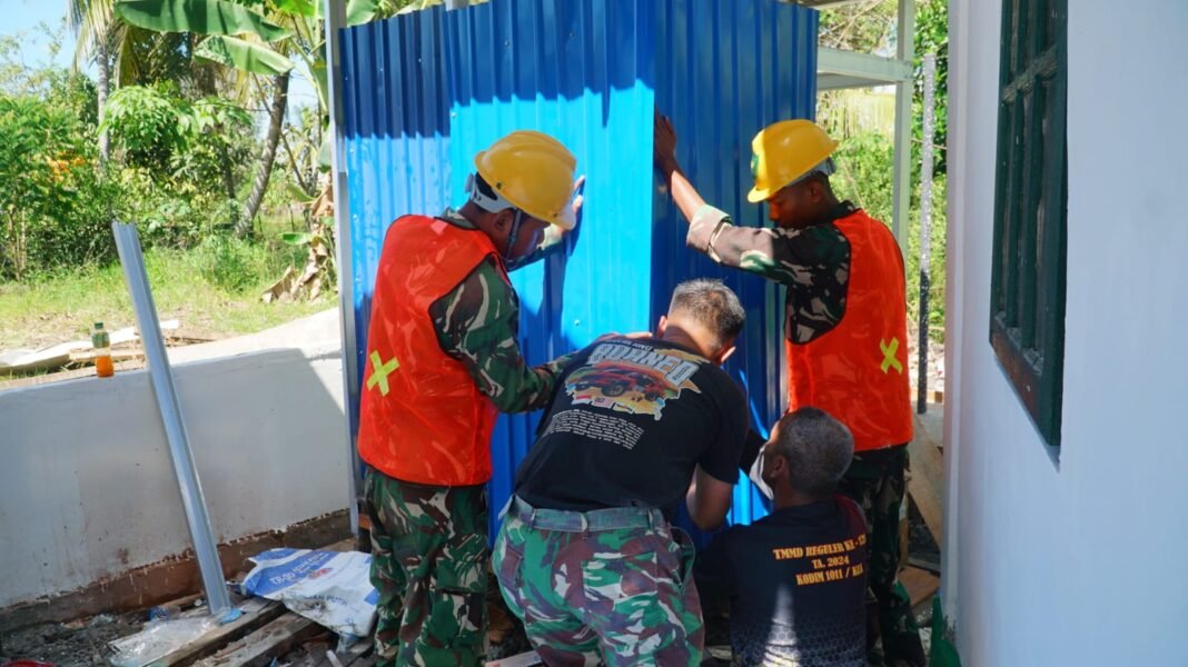 Kemajuan Pembangunan Dinding MCK TMMD di Desa Bandar Raya Menuju Sanitasi Lebih Baik