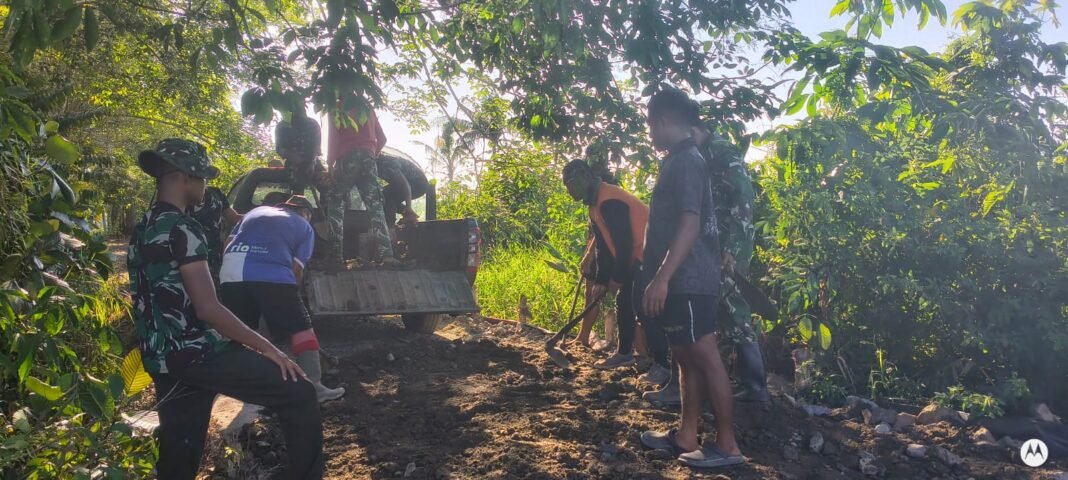 Pembangunan Infrastruktur Melalui TMMD Ke-129 Sukses Melaksanakan Penimbunan Jalan