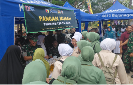 Meriahnya Pembukaan TMMD 129 di Kedungadem dengan Bazar Pangan Murah