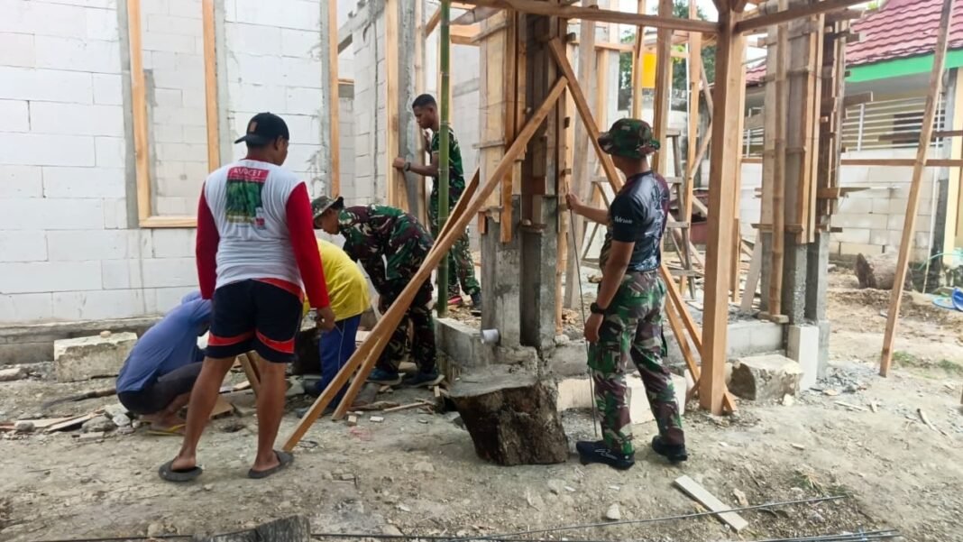 Keterlibatan Masyarakat dalam Rutilahu, Satgas TMMD 129 Perkuat Sinergi dengan Warga Tlemang