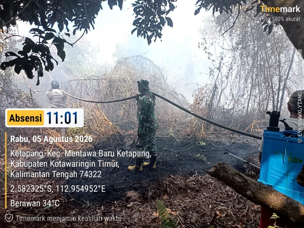 TNI Berperan Aktif dalam Penanganan Kebakaran Hutan di Kotawaringin Timur