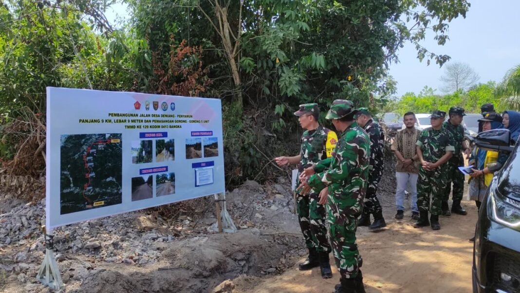 Katim Wasev TMMD 129 Brigjen TNI M. Jangkung Tinjau Desa Deniang, Beri Apresiasi untuk Progres Pelebaran Jalan dan Gorong-Gorong