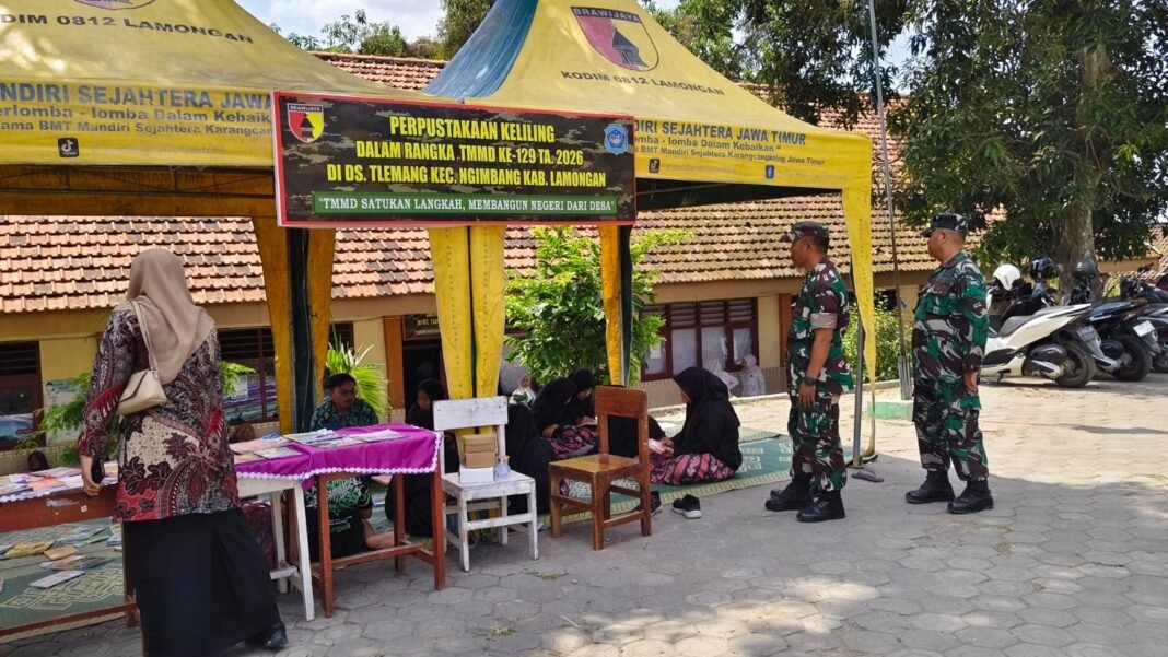 Bersama TMMD 129, Perpustakaan Keliling Pupuk Minat Baca Anak Desa Tlemang