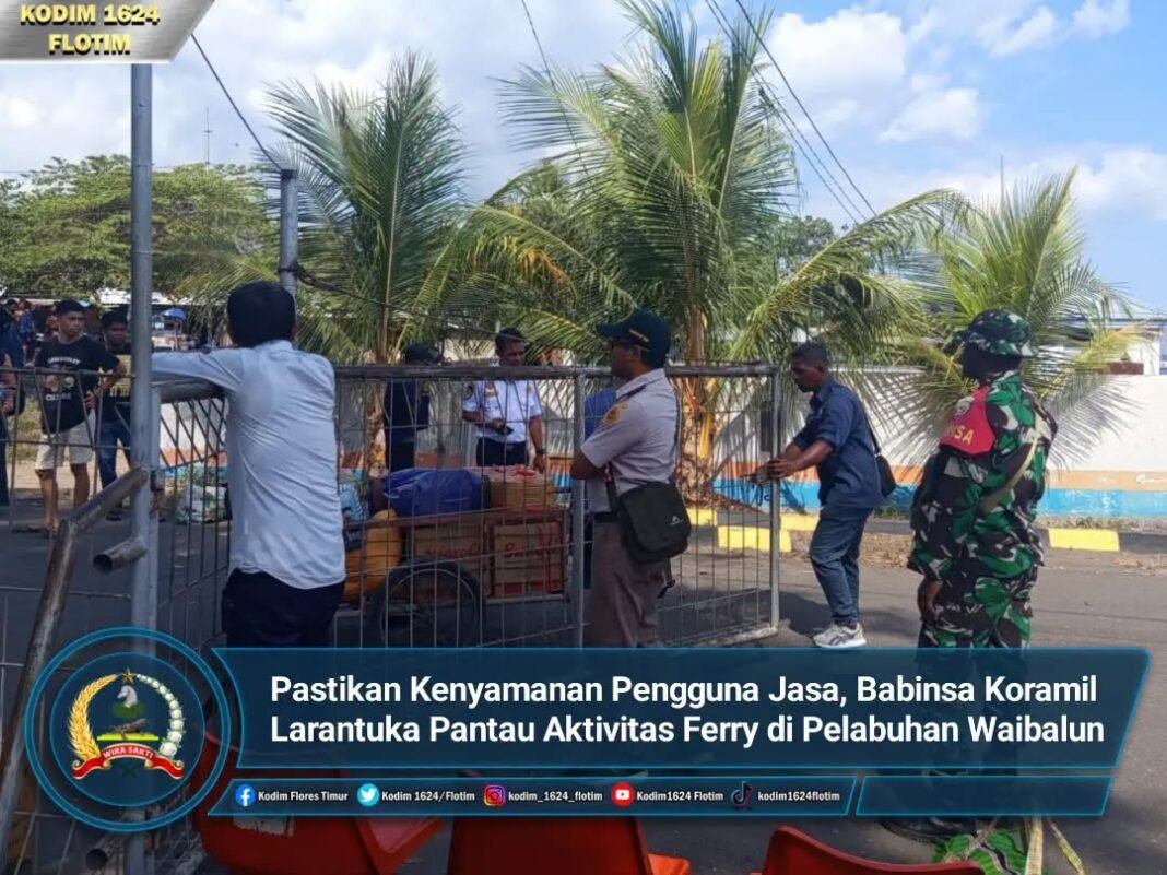 Kondisi Pelabuhan Waibalun Terpantau Tertib Saat Pengawasan Gabungan Babinsa dan KP3 Laut