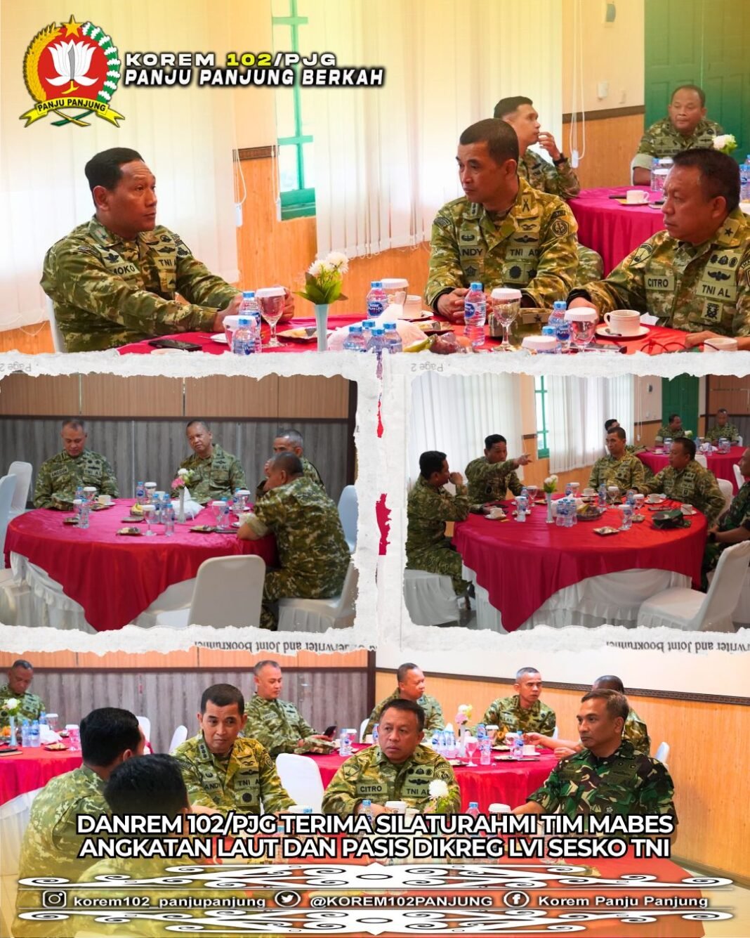 Kunjungan Studi Pasis Sesko TNI di Makorem 102/Pjg Fokus pada Tugas Terpadu dan Wawasan Teritorial