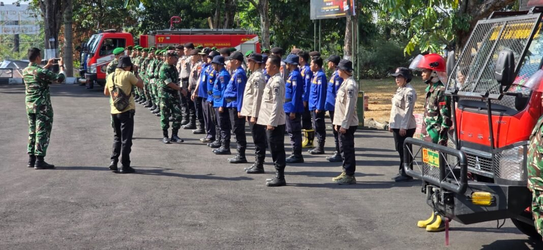 Perkuat Mitigasi Karhutla, Kodim Manado Gelar Simulasi dan Apel Pasukan