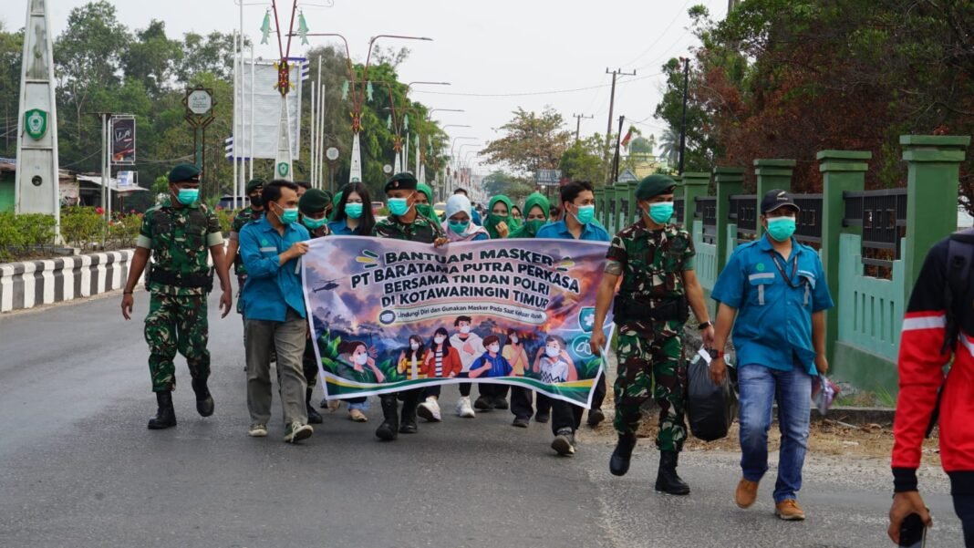 Persit KCK dan PT BPP Berkolaborasi Tanggulangi Dampak Karhutla Melalui Pembagian Masker Gratis