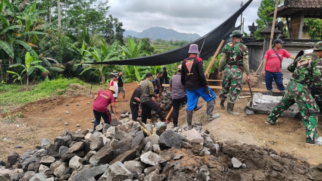 Sasaran Fisik Pra TMMD 130 Klungkung: Pembangunan Pondasi Pura Prajepati Tihingan Dikebut